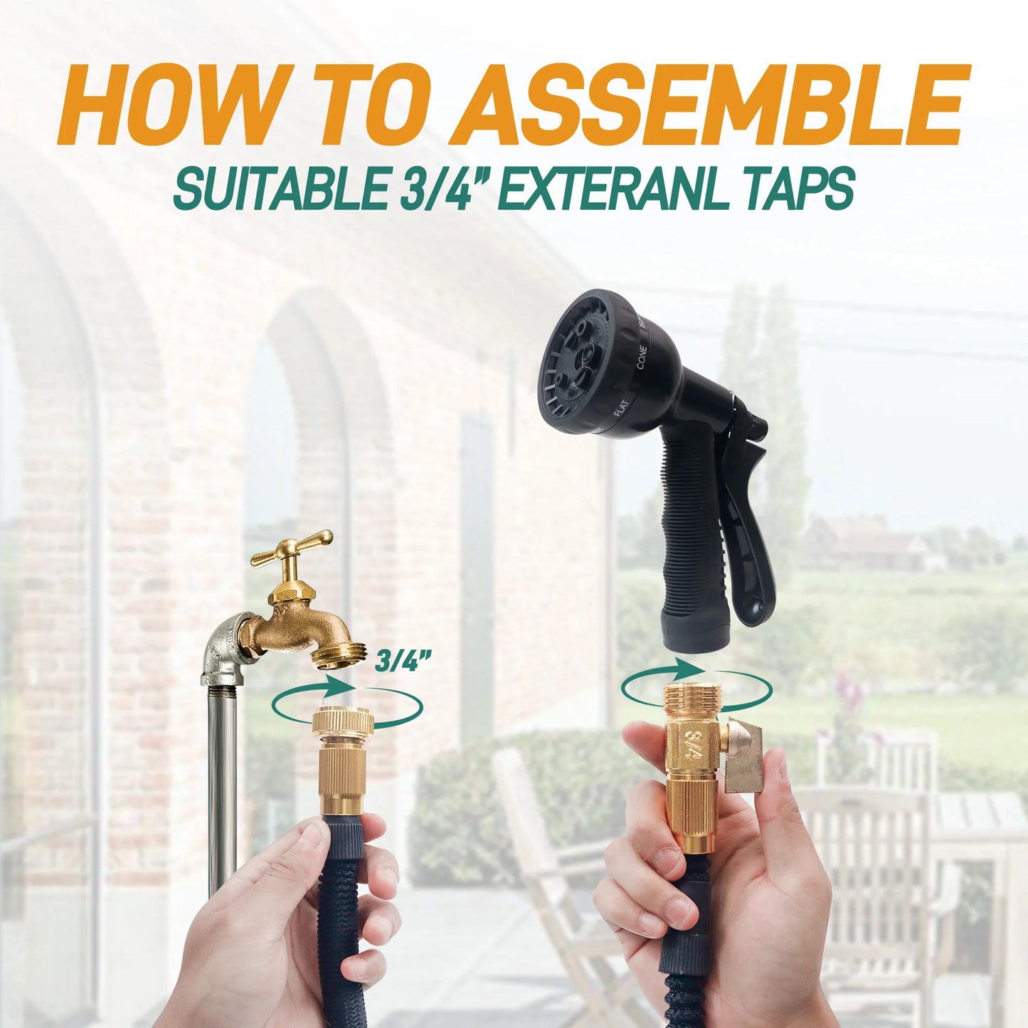 100ft Expandable Garden Hose With Nozzle Lightweight Durable