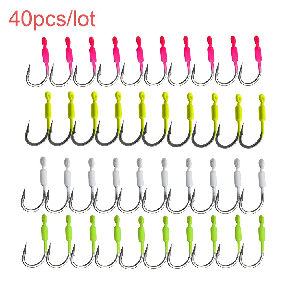 40pcs Snapper Jig Weighted Hooks 3g White/Pink/Yellow/Chartreuse Fishing Hooks - Get Outside Today 25