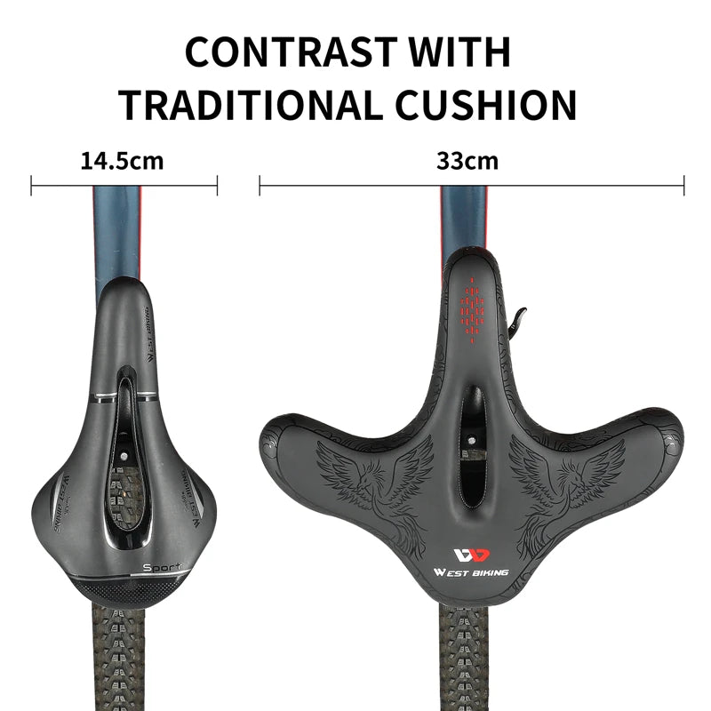WEST BIKING Widen Ergonomic Bicycle Saddle Comfortable Cushion Pad MTB Road Bike Saddle Breathable Shockproof Cycling Seat - Get Outside Today 25