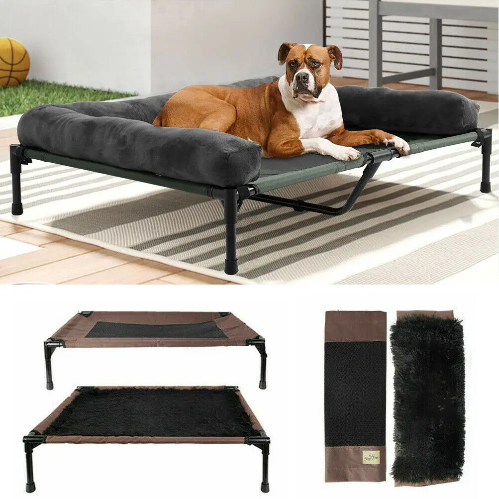 Extra Large Cooling Elevated Dog Bed with Bolster Waterproof - Get Outside Today 25