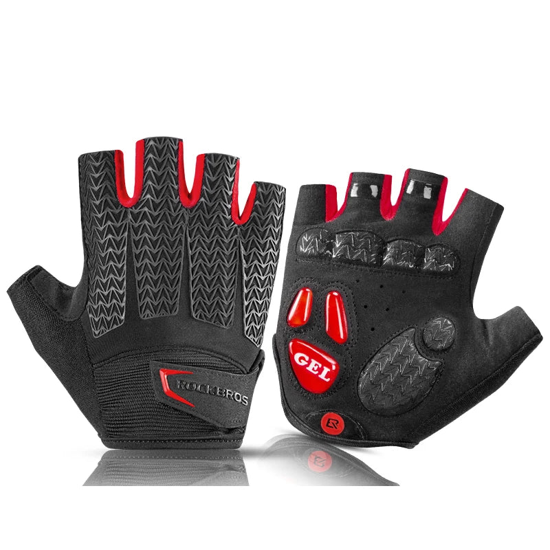 Rockbros Half Finger Cycling Gloves Touch Screen Gel Padded Breathable Road Mtb - Get Outside Today 25