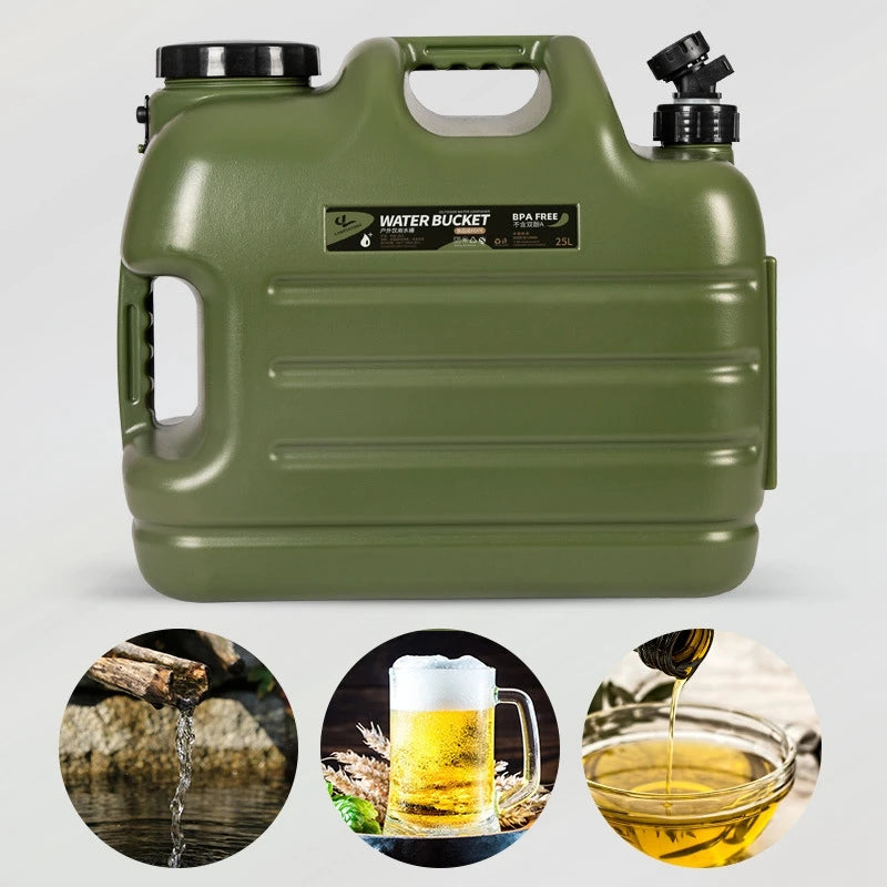 Desert Fox 10L/12L/18L/25L Large Military Green Water Tank Carrier Container with Spigot for Camping Outdoors Hiking Accessories - Get Outside Today 25