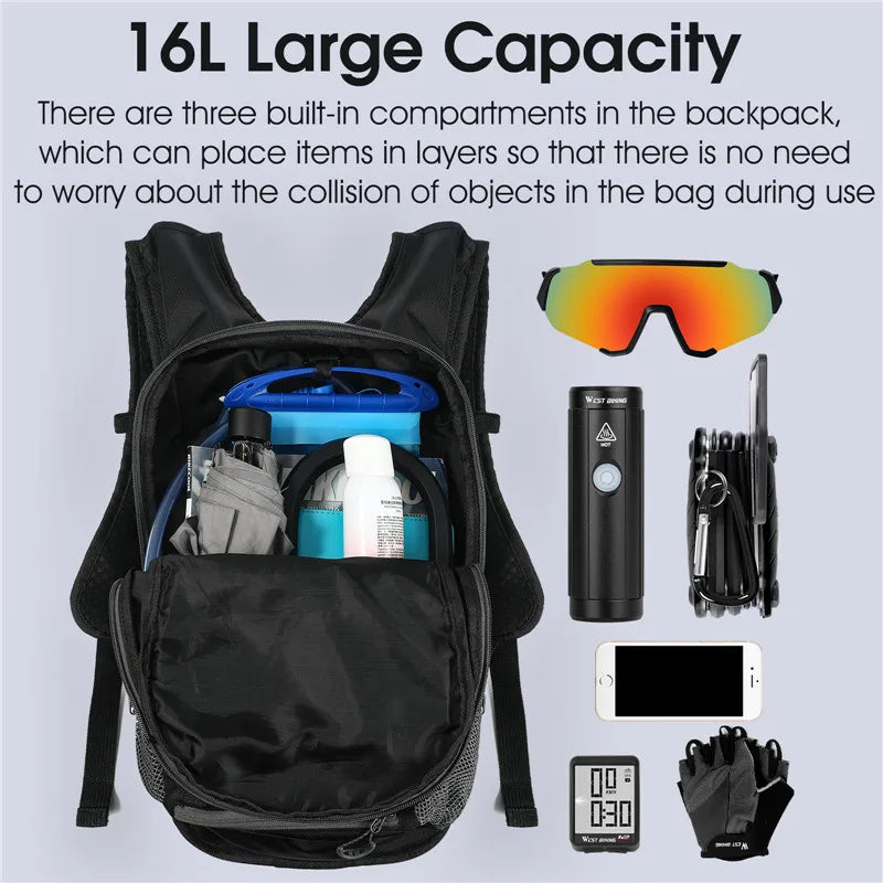 West Biking 16L Cycling Backpack Waterproof Ultralight Bag - Get Outside Today 25