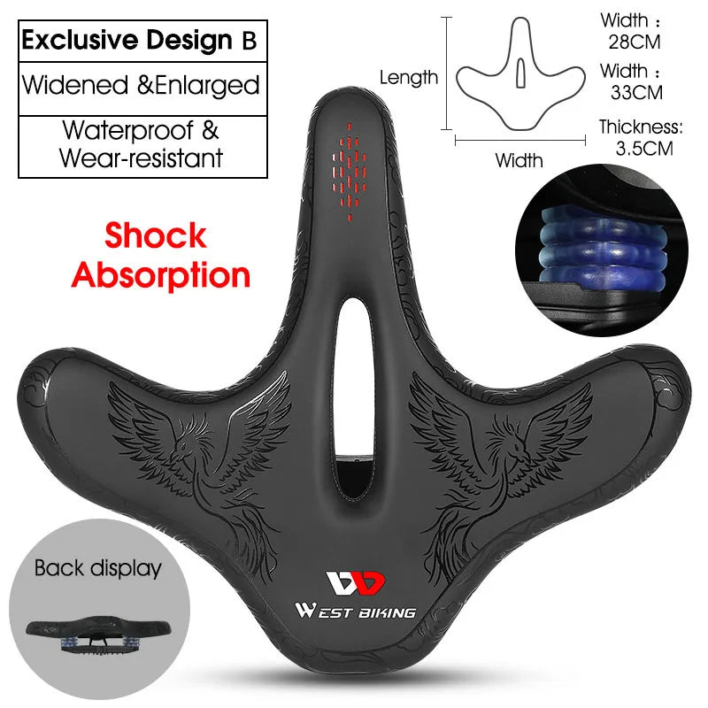 WEST BIKING Widen Ergonomic Bicycle Saddle Comfortable Cushion Pad MTB Road Bike Saddle Breathable Shockproof Cycling Seat - Get Outside Today 25