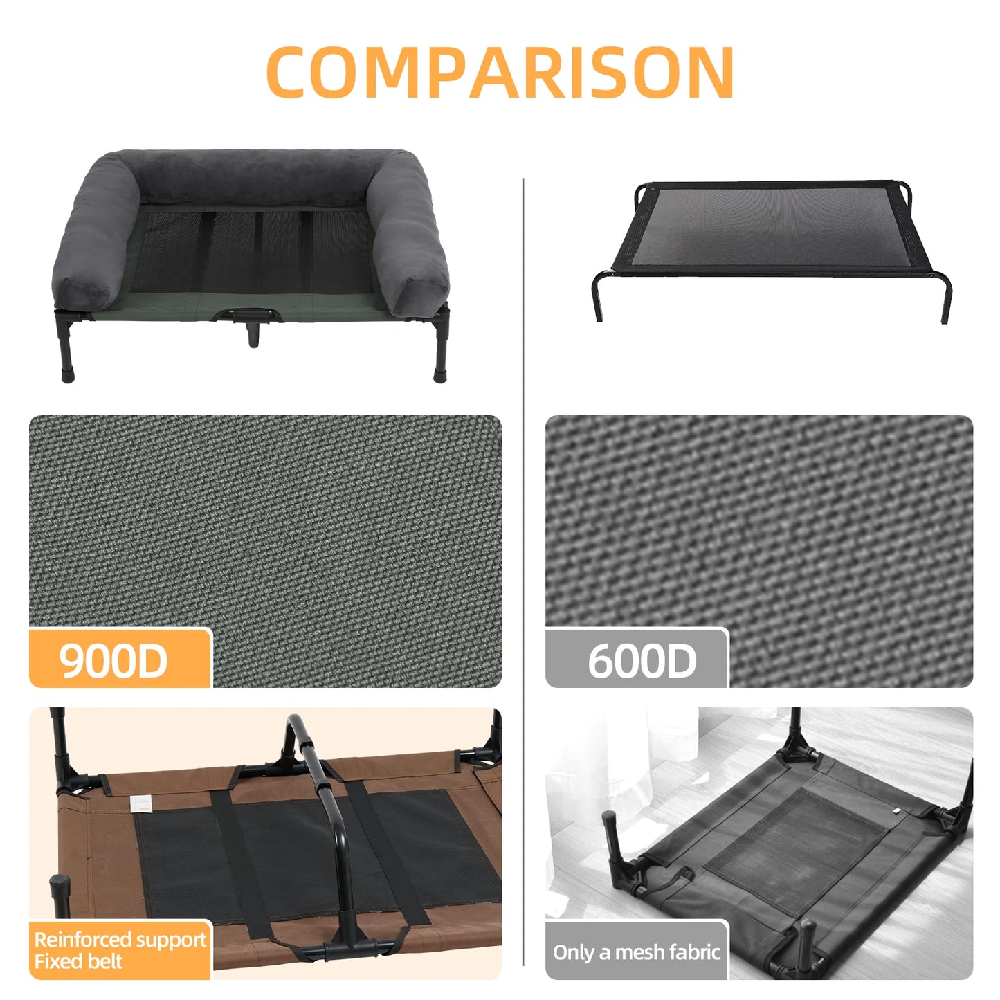 Extra Large Cooling Elevated Dog Bed with Bolster Waterproof - Get Outside Today 25