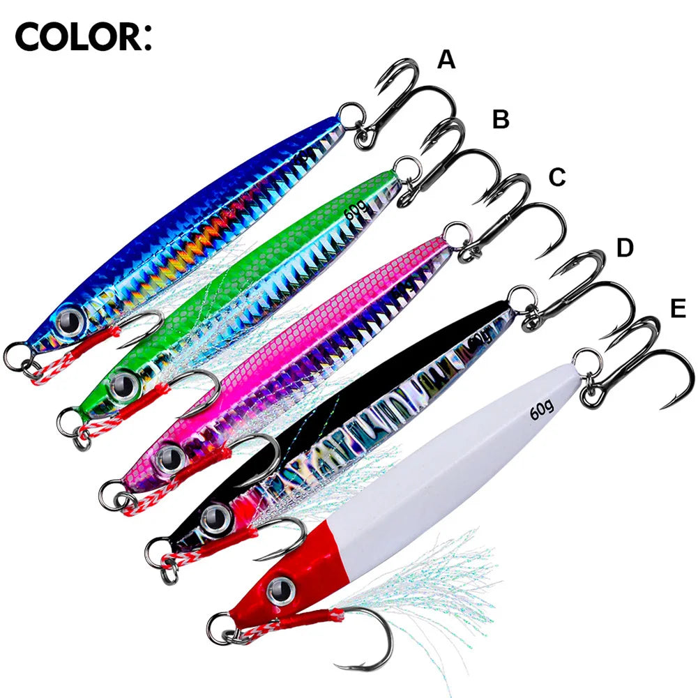 11cm/60g Metal Jig Fishing Lure Fast Sinking Artificial Bait Bass Fishing Bait Trout Jigging Lure for Sea Fishing Boat Fishing - Get Outside Today 25