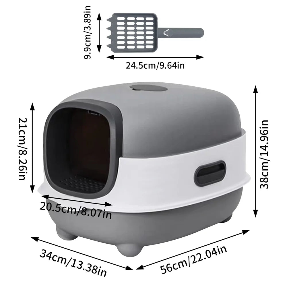 Large Cat Litter Box Enclosed Odorless Hooded Litter Tray Deep Cat Toilet Pan Easy Clean Non Stick - Get Outside Today 25