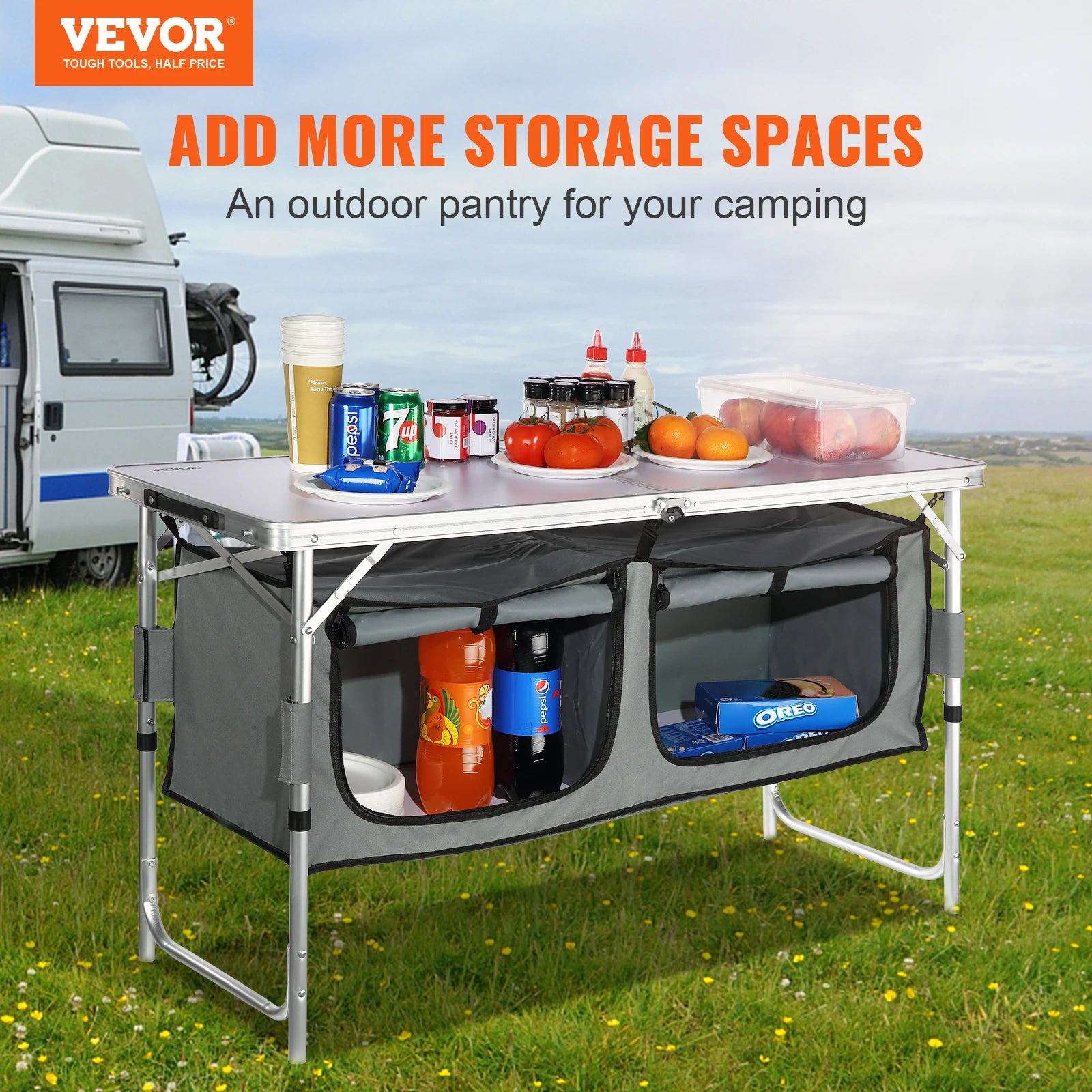 VEVOR Camping Kitchen Table Quick Set-up Folding MDF Table - Get Outside Today 25