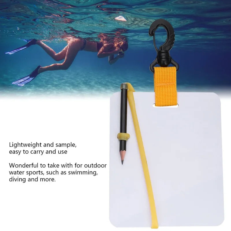 Underwater Writing Slate Board with Swivel Clip and Pencil for Water Sports Diving Swimming - Get Outside Today 25