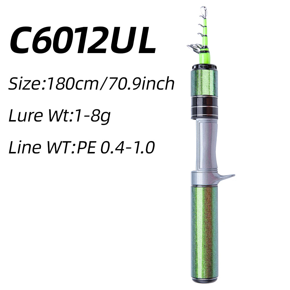 FishingFan Super Short Mini 1.53m 1.68m 1.8m Ultralight Carbon Telescopic Travel Fishing Rod - Get Outside Today 25