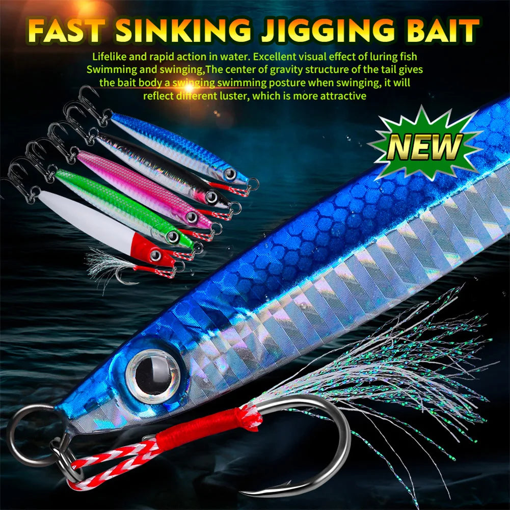 11cm/60g Metal Jig Fishing Lure Fast Sinking Artificial Bait Bass Fishing Bait Trout Jigging Lure for Sea Fishing Boat Fishing - Get Outside Today 25