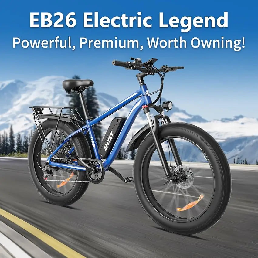 AMYET Electric Bike EB26 Adults Electric Bicycle Peak 1500W 48V 15AH e bike 26" Fat Tire Mountain Bike 31mph Electric Dirt Bike - Get Outside Today 25