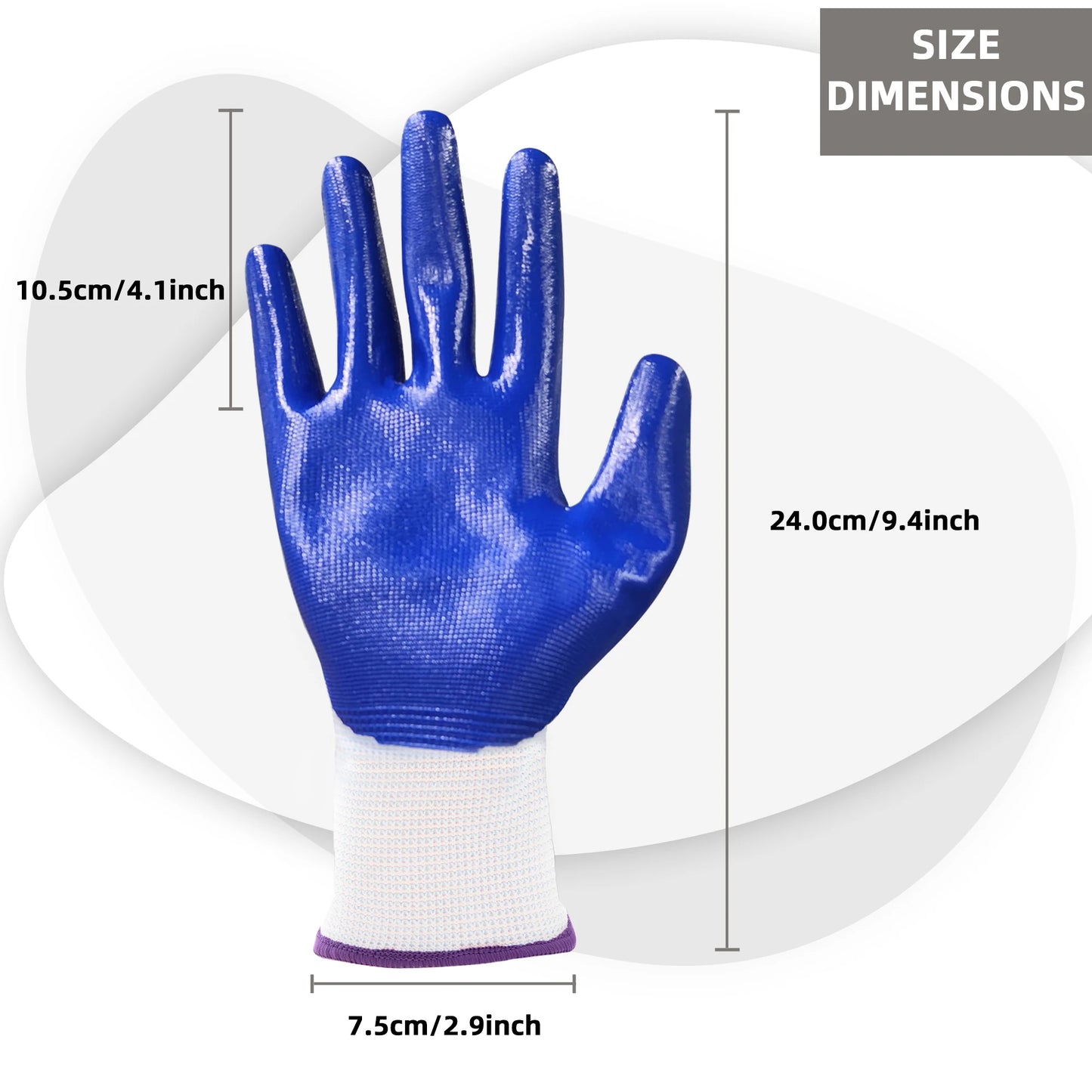 6-Pack Nitrile Rubber Gloves Oil-Resistant Grip Medium - Get Outside Today 25