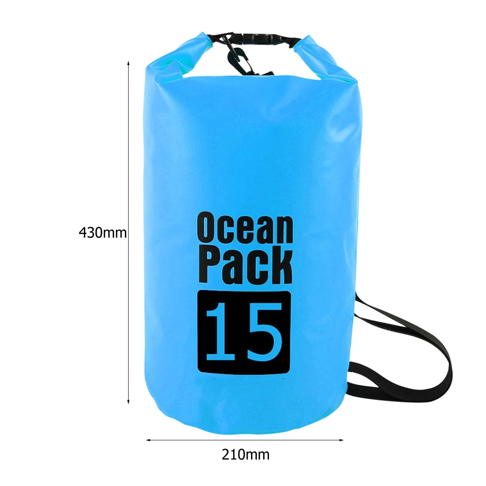 15-2L Swimming Waterproof Dry Bag Outdoor Floating Trekking Beach Backpack PVC Thickened Double-Layer Fabric IPX6 Waterproof Bag - Get Outside Today 25