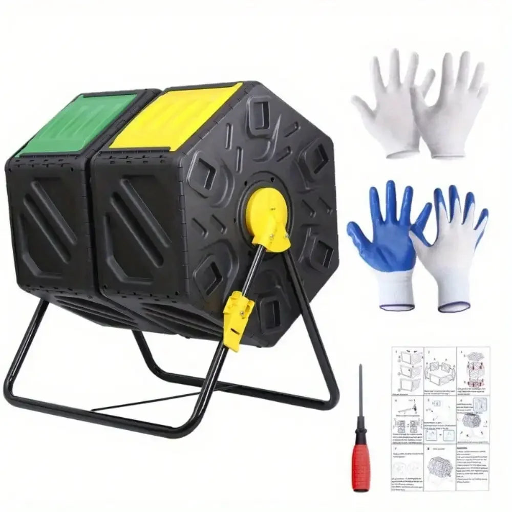 2X 37 Gallon Compost Bin Double Chamber Composter Outdoor Kitchen - Get Outside Today 25