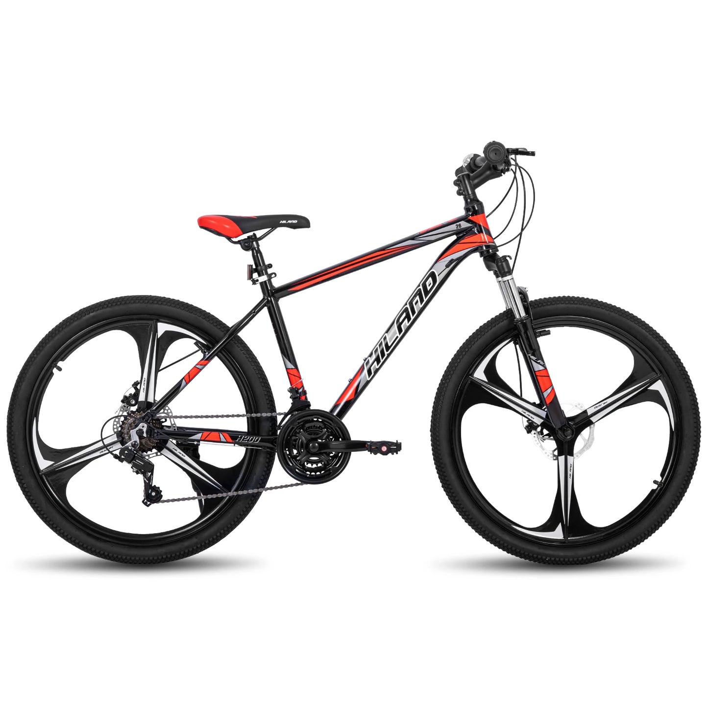Hiland Mountain Bike Shimano 21 Speed Drivetrain Aluminum Frame 26 Inch Wheels Disc Brake for Men and Women