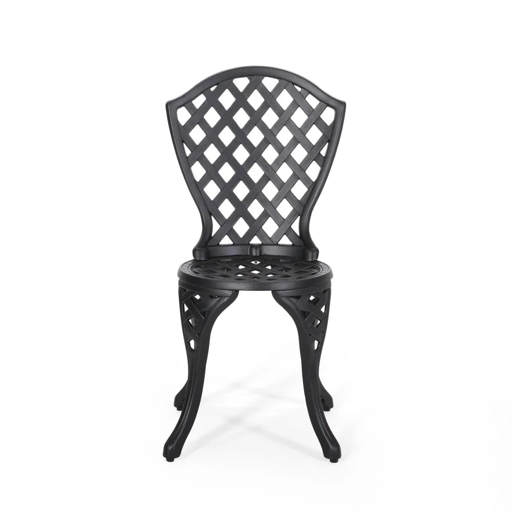 Metal Outdoor Garden Furniture Set with Lattice Pattern for Patio and Backyard