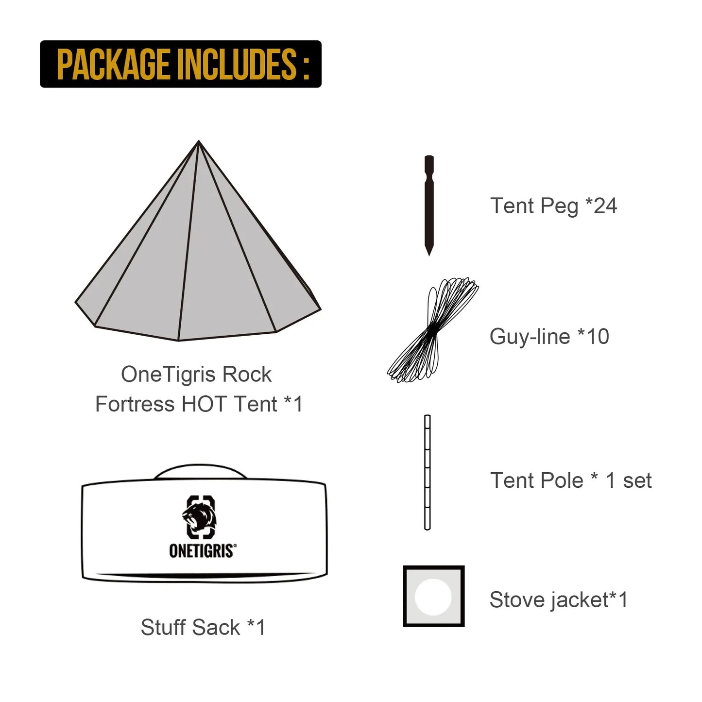 OneTigris Rock Fortress Hot Tent Pyramid 4 Season Gear