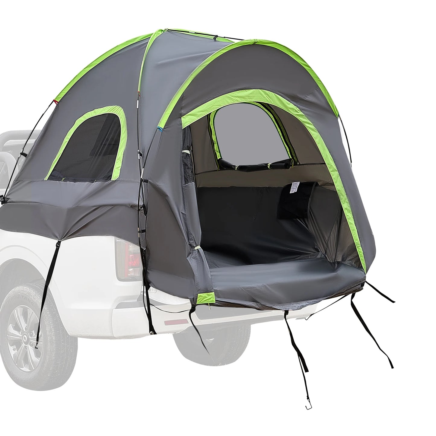 SucceBuy Pickup Truck Tent for Camping Waterproof PU2000 Truck Bed Camper Shell with Double Layer Design and Windows