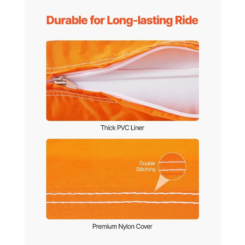 VEVOR Towable Tube for Boating 2 Riders 340 Pounds 56.7 Inches Full Nylon Cover EVA Grab Handles - Get Outside Today 25