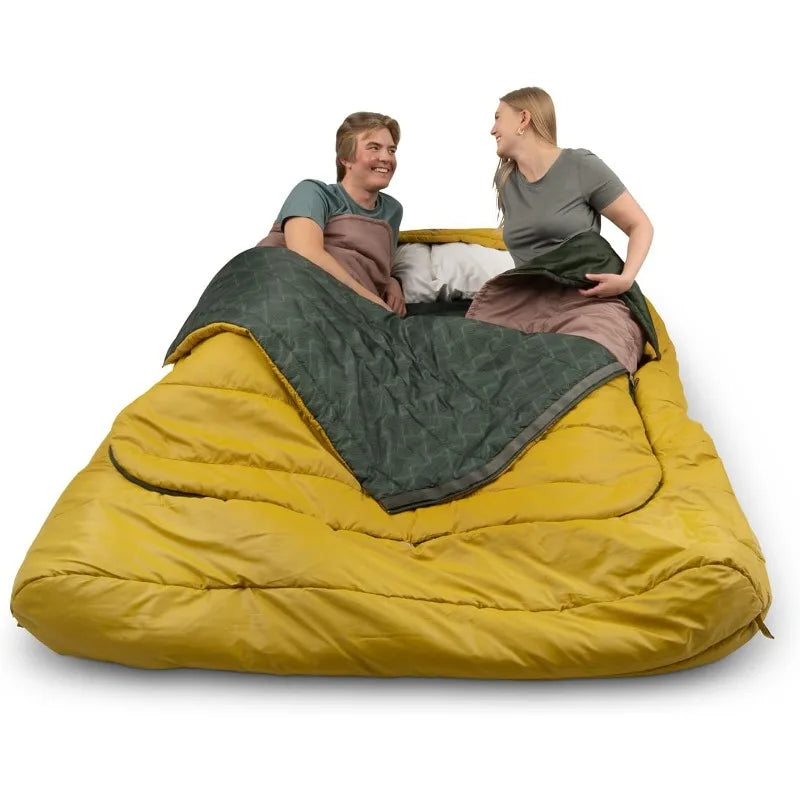 YTYINC Double Sleeping Bag for Adults - Comfortable Down Sleeping Bag for Couples and Family Camping - Suitable for Cold Weather