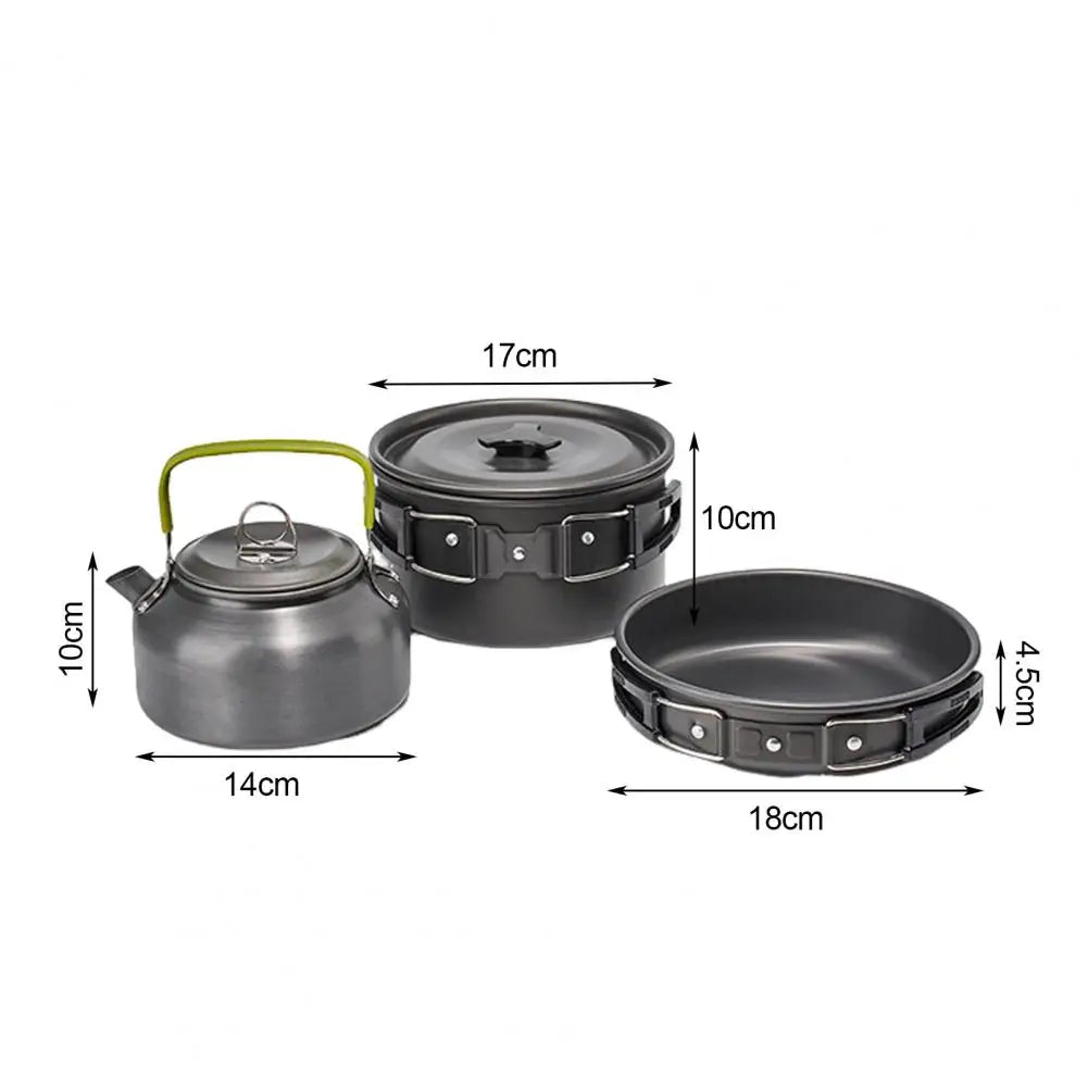Foldable Handle Cookware Portable Camping Cookware Set for 2-3 People Non-stick Alumina Pots Pans Utensils for Outdoor - Get Outside Today 25