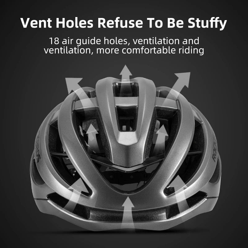ROCKBROS Bicycle Helmet Breathable Ultralight Integrally-Molded Unisex Shockproof Adjustable Road Bike Helmet Cycling Equipment - Get Outside Today 25