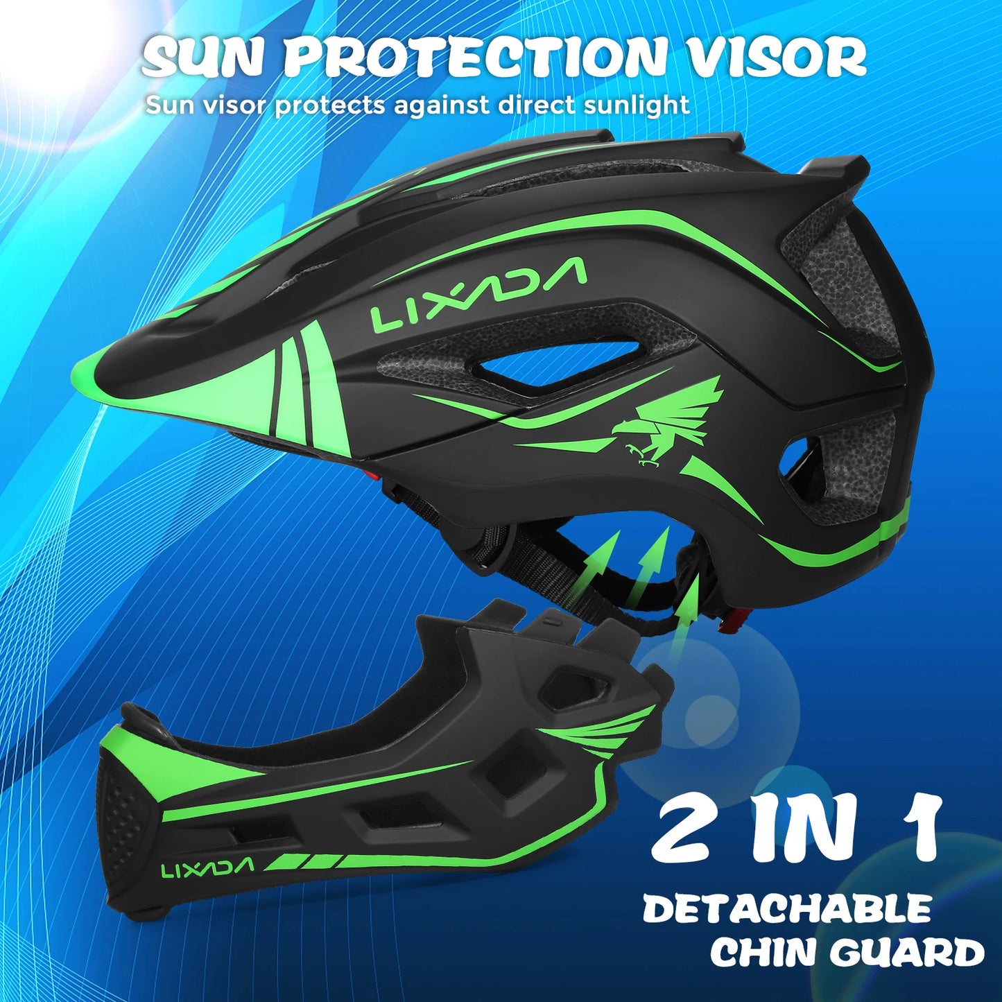 2-in-1 Kids Bicycle Helmet Child Sports Safety Cycling Protection Full Face Helmet Bike Roller Skating Helmet Guard for Cycling - Get Outside Today 25