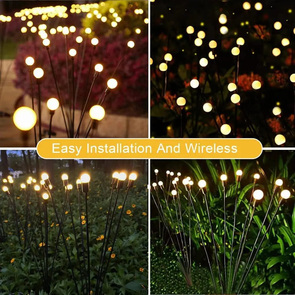Firefly Garden Lights Solar Outdoor 2 Pack 16 LED Solar Swaying Lights Waterproof Perfect Atmosphere Light for Pathway Patio