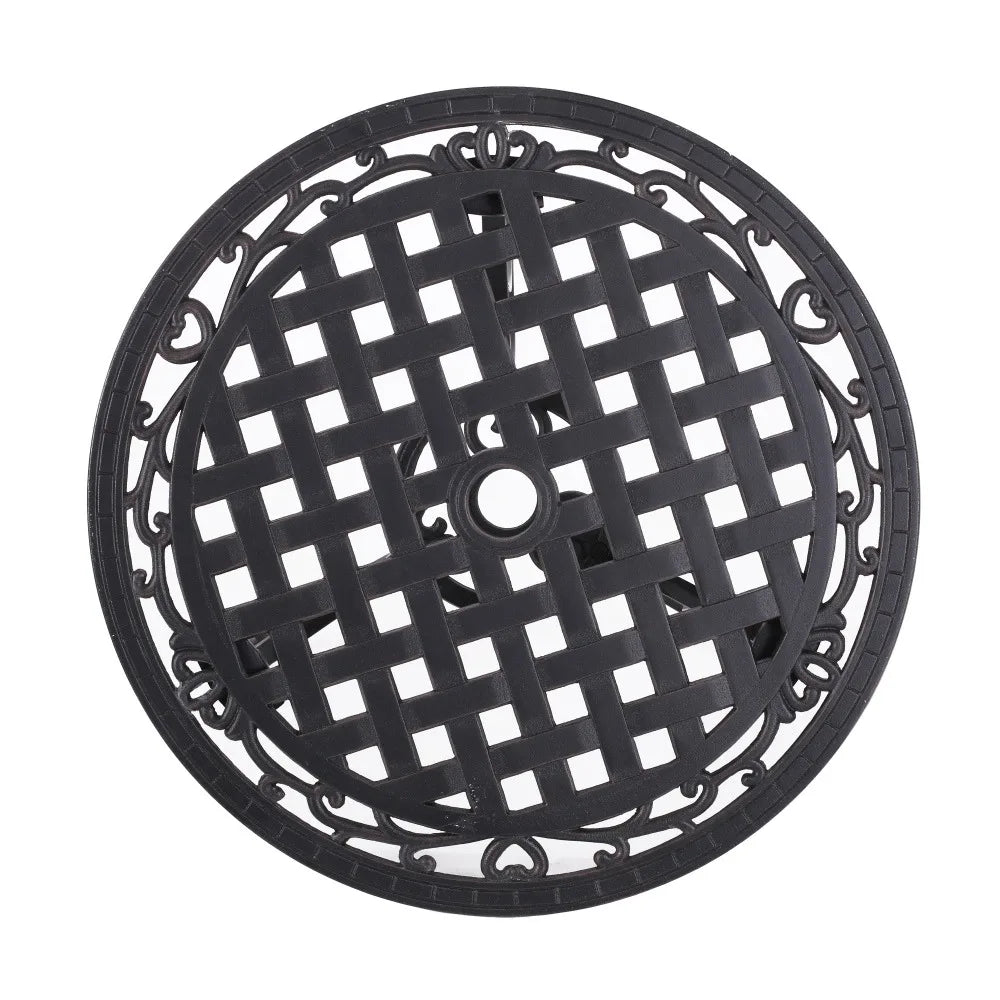 Metal Outdoor Garden Furniture Set with Lattice Pattern for Patio and Backyard
