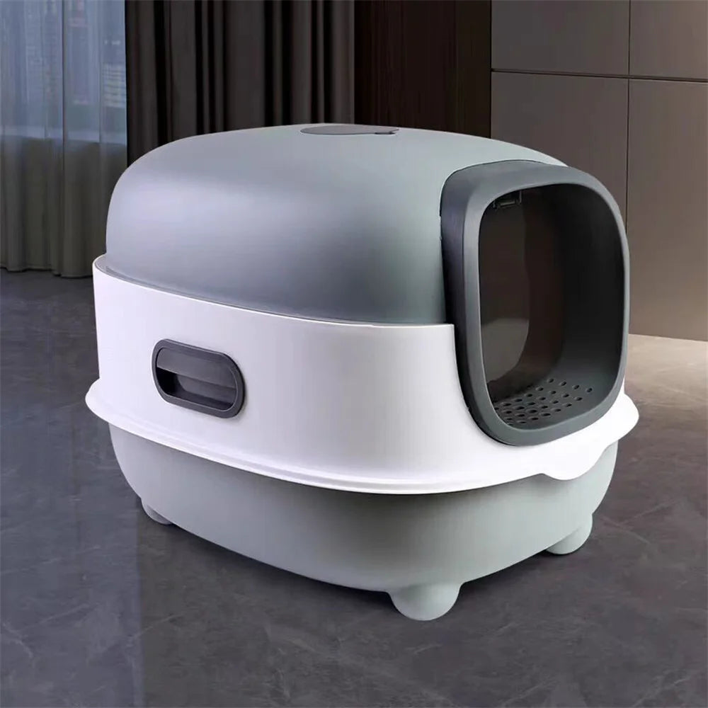 Large Cat Litter Box Enclosed Odorless Hooded Litter Tray Deep Cat Toilet Pan Easy Clean Non Stick - Get Outside Today 25