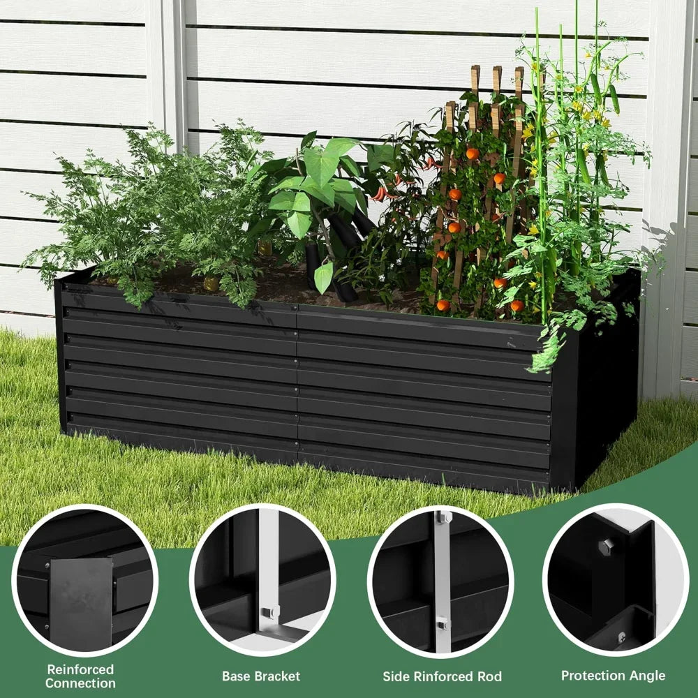 Galvanized Raised Garden Bed Deep Root Planter Box Outdoor for Vegetables Flowers Herbs Large Heavy Metal Planter with Drainage Hole - Get Outside Today 25