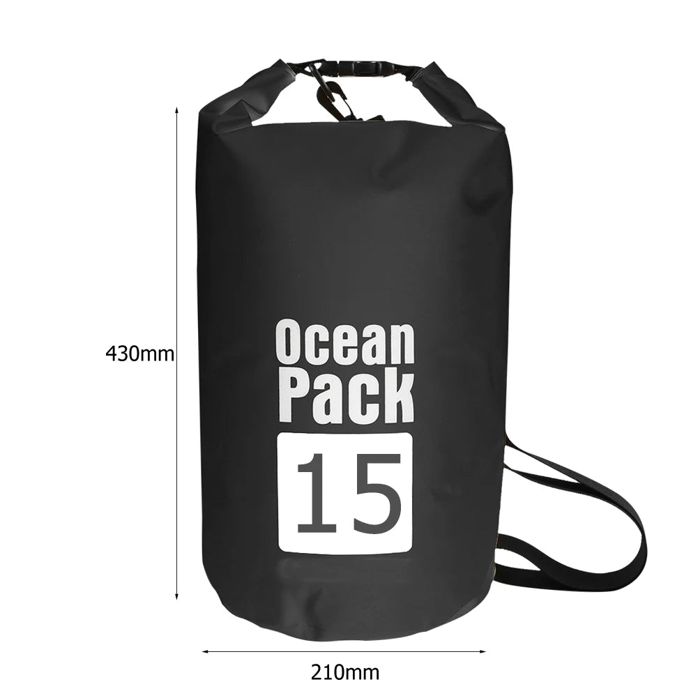 15-2L Swimming Waterproof Dry Bag Outdoor Floating Trekking Beach Backpack PVC Thickened Double-Layer Fabric IPX6 Waterproof Bag - Get Outside Today 25