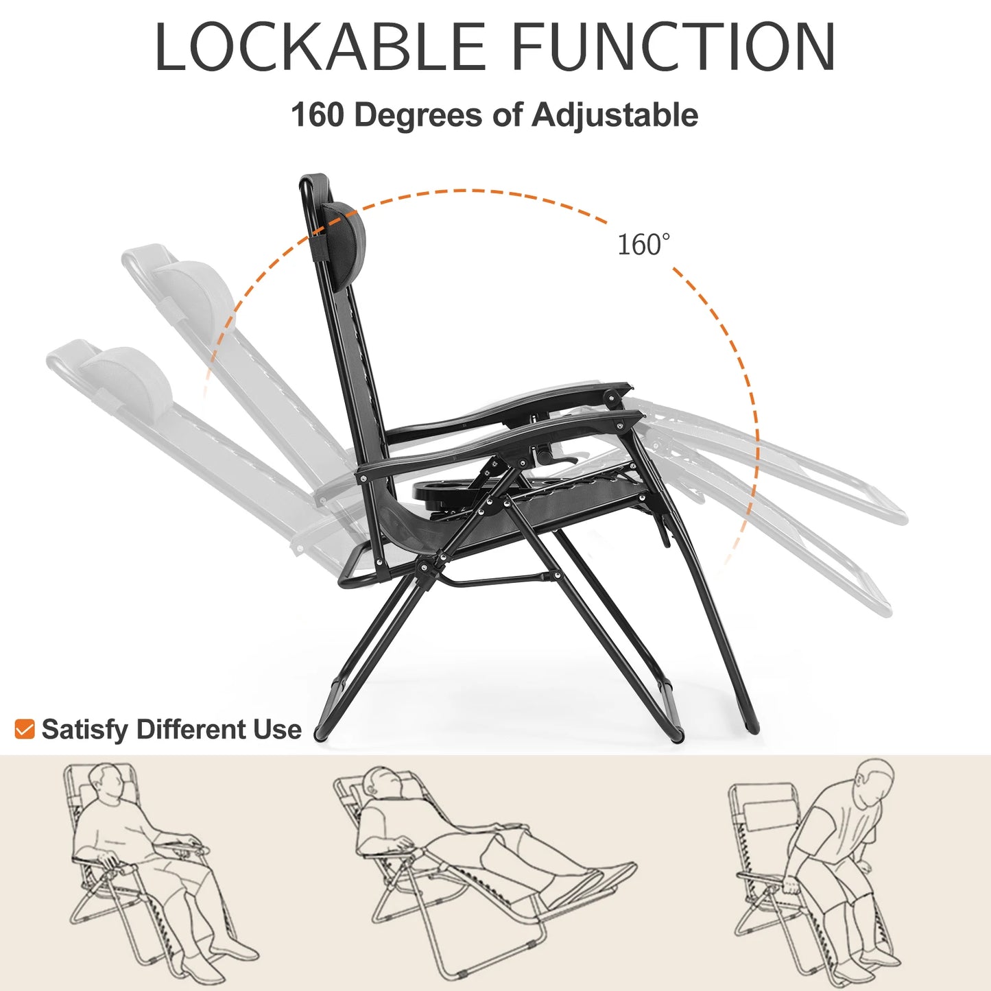 JHK Zero Gravity Set of 2 Portable Recliner Chairs - Get Outside Today 25