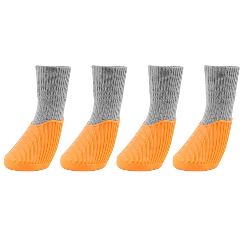 4PCS Dog Shoes Waterproof Fall Winter Pet Snow Boots Puppy Sock Shoes with Antislip Sole Soft Comfortable Dog Paw Protector - Get Outside Today 25