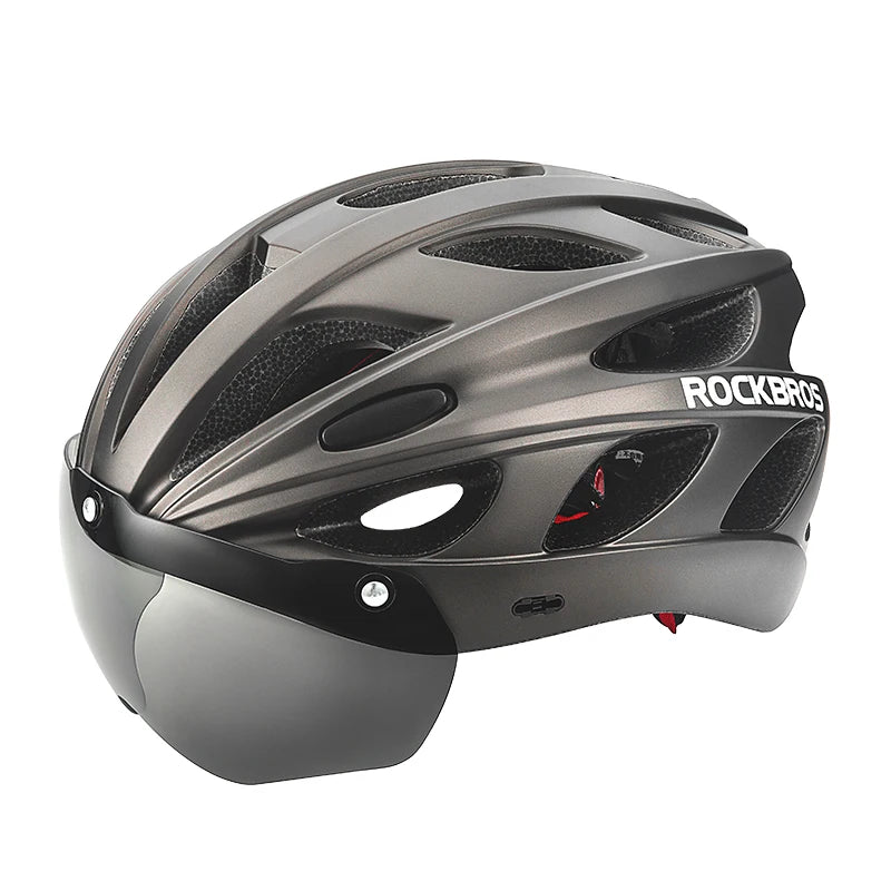ROCKBROS Cycling Helmet Lightweight Integrated Helmet Head Protection Safety Helmet With Goggles Men Women MTB Road Bike Helmet - Get Outside Today 25