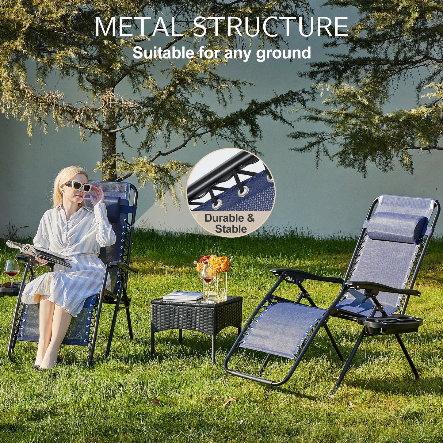 JHK Zero Gravity Set of 2 Portable Recliner Chairs - Get Outside Today 25
