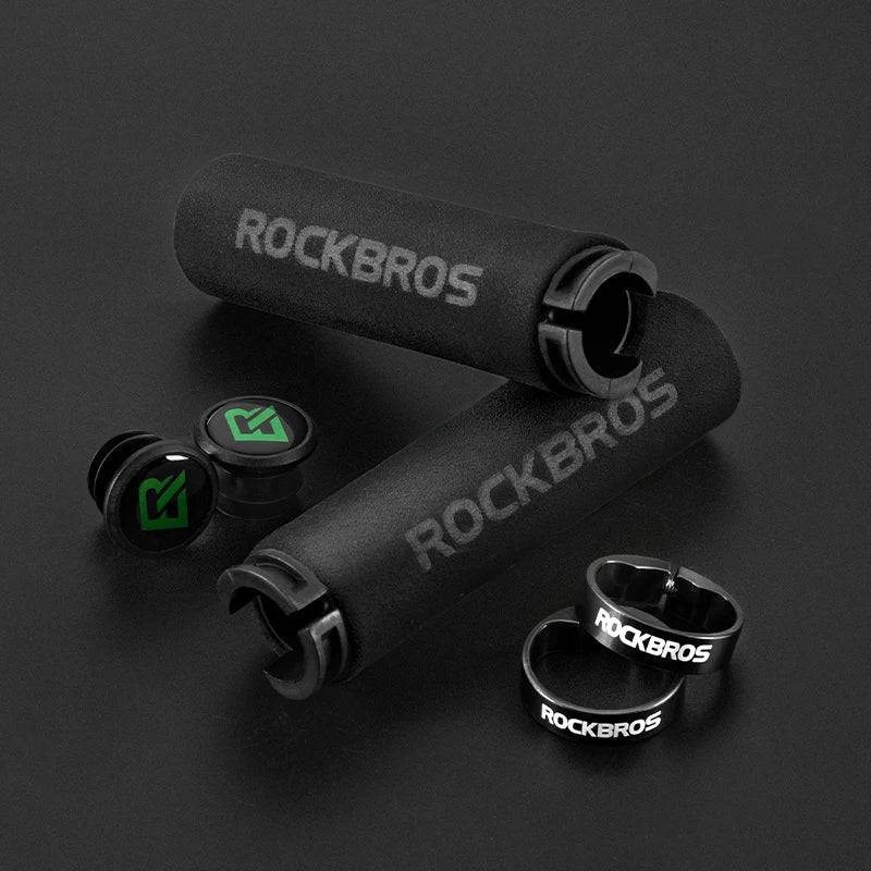 ROCKBROS Cycling Bicycle Gear Grips MTB Bike Silicone Sponge Handlebar Soft Ultralight Grips Anti-skid Shock-absorbing Bike Part