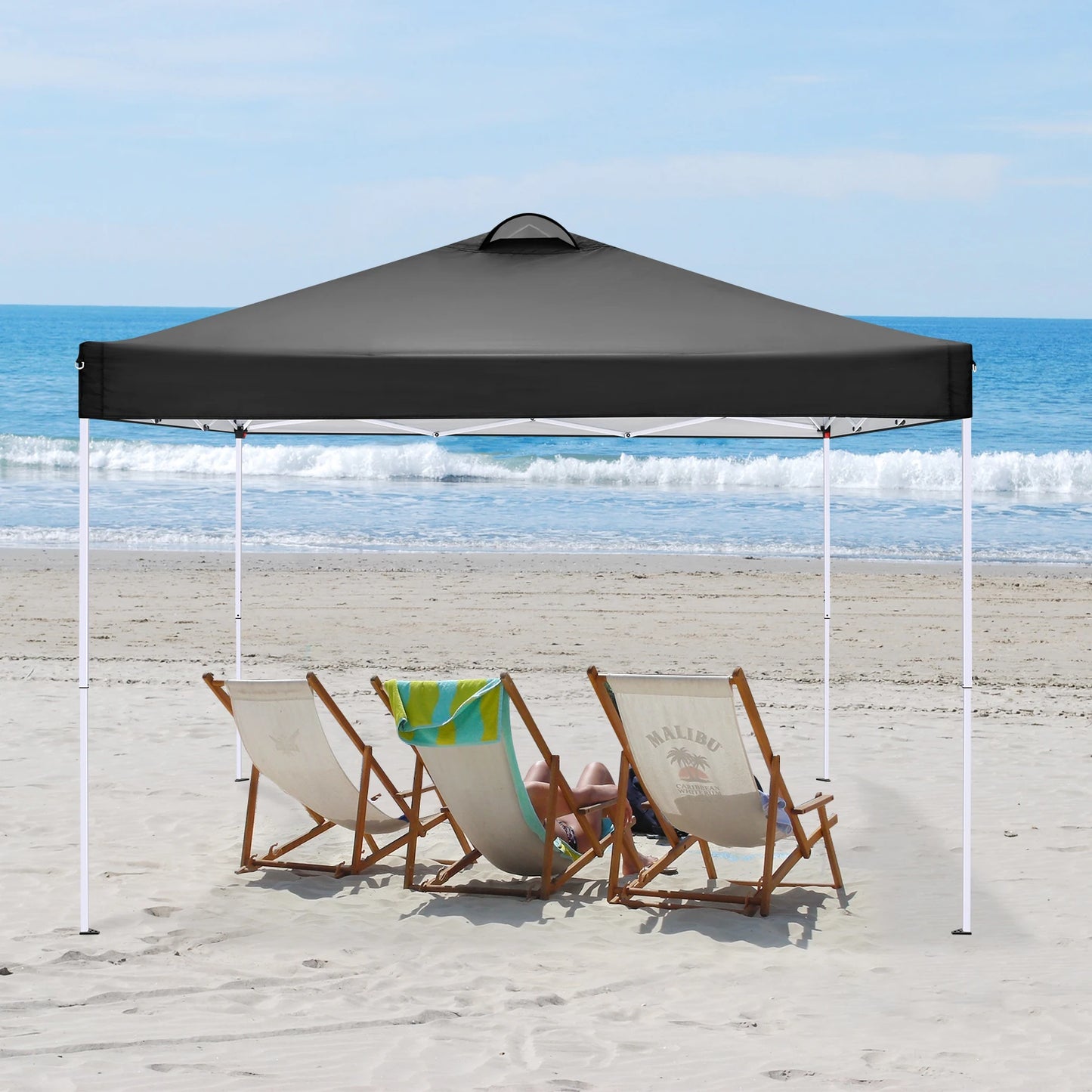 10x10 EZ Pop Up Canopy Tent with 4 Sidewalls Waterproof Outdoor Canopy with Air Vent UPF 50+ Gazebo for Sun Shade Party with 4 Sandbags