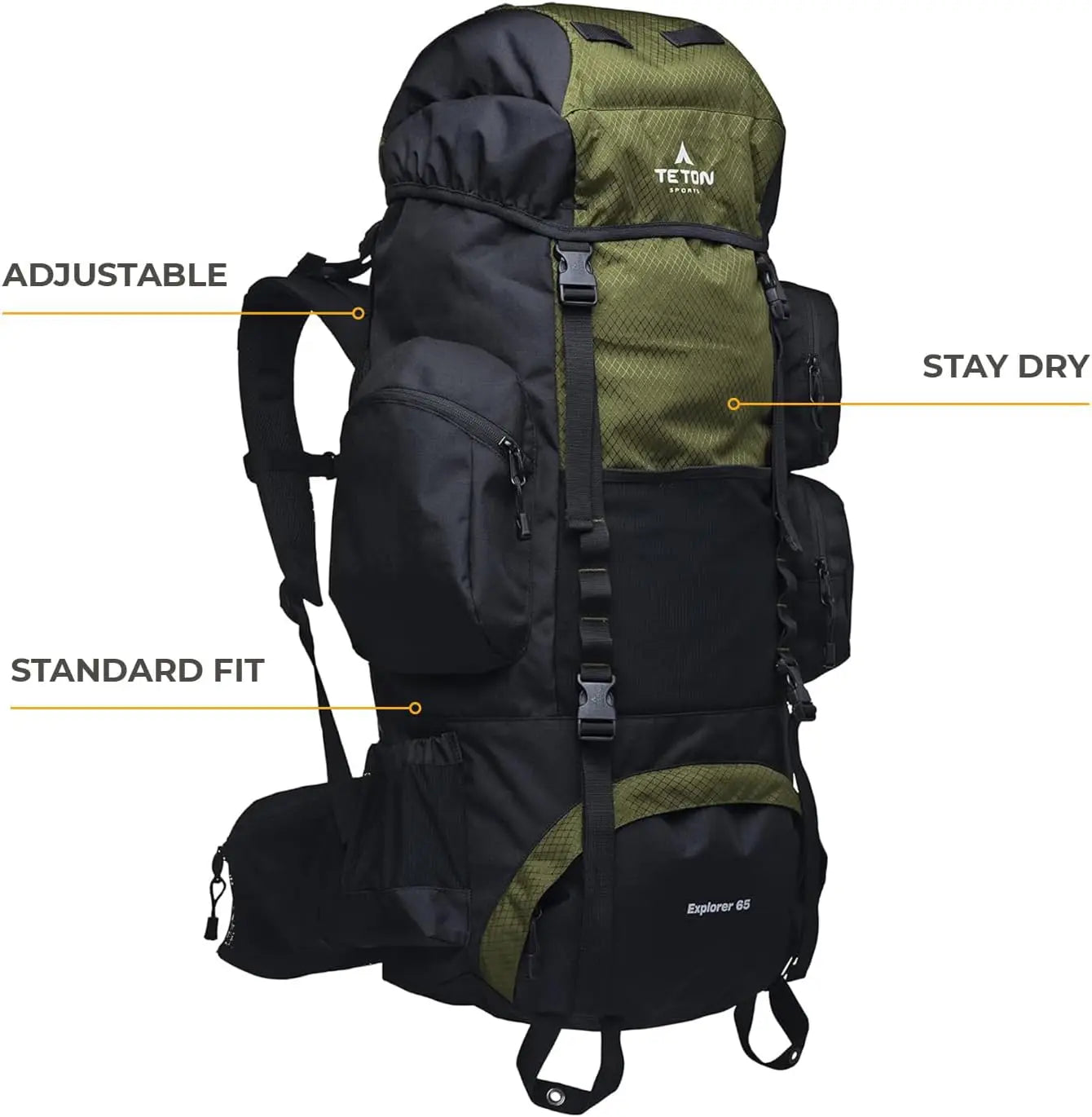 TETON 65L Explorer Internal Frame Backpack for Hiking, Camping, Backpacking, Rain Cover Included - Get Outside Today 25
