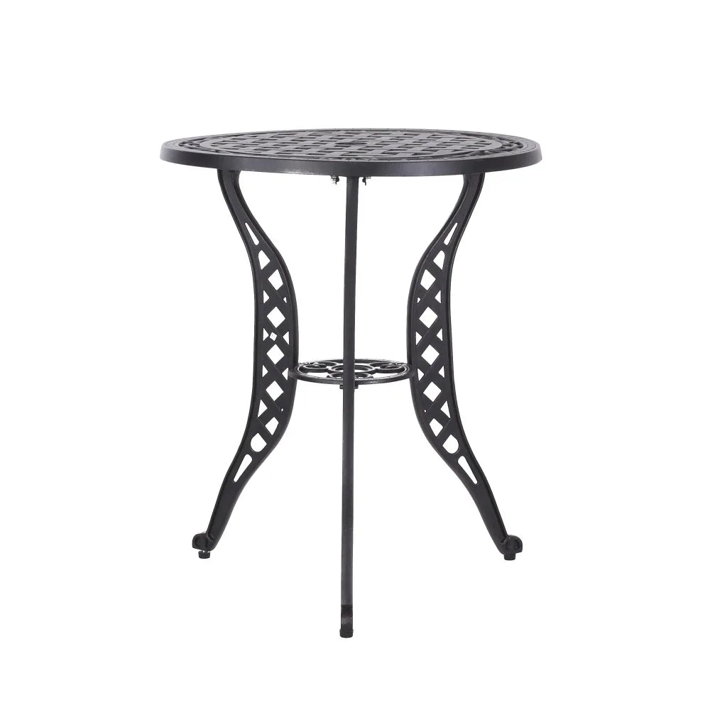 Metal Outdoor Garden Furniture Set with Lattice Pattern for Patio and Backyard