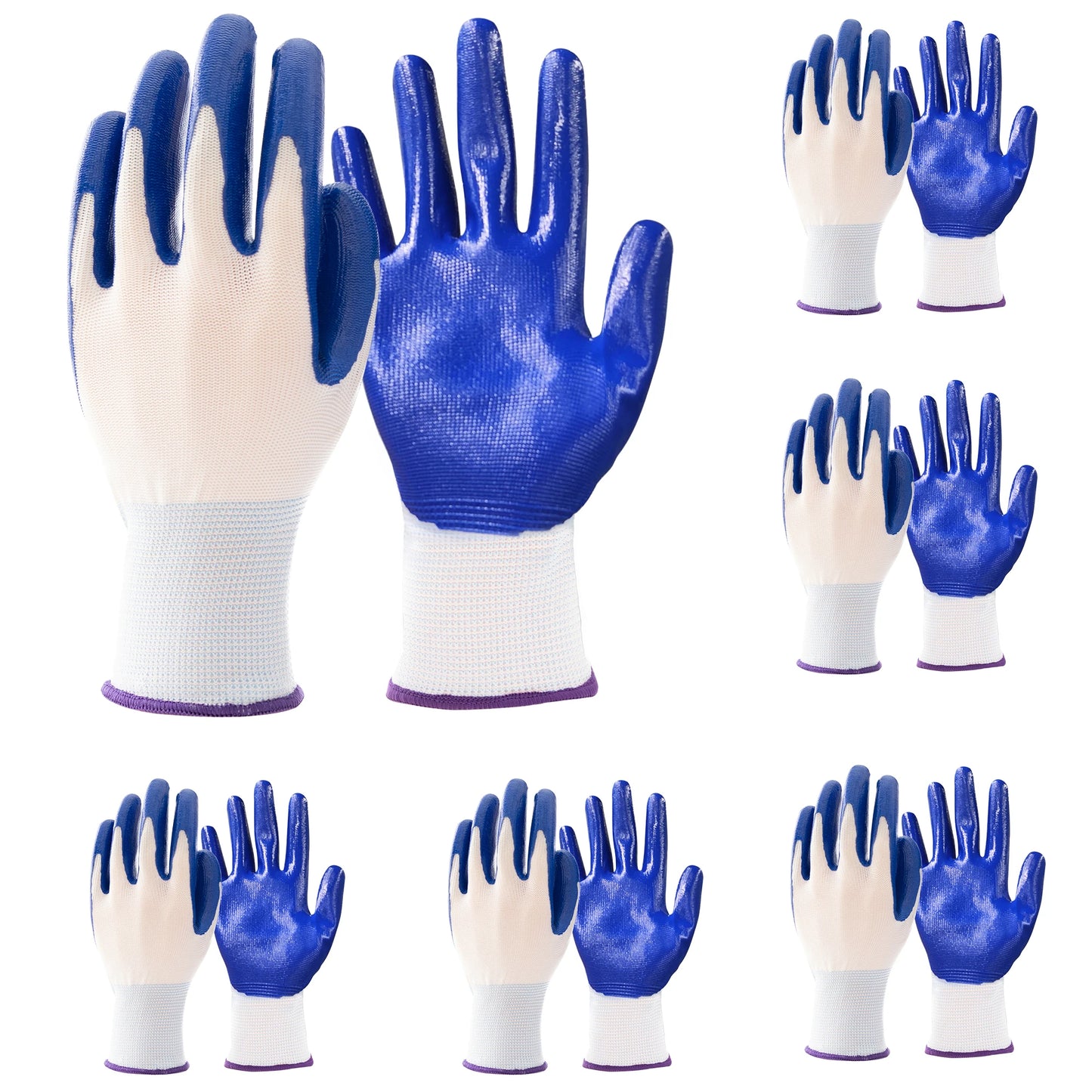 6-Pack Nitrile Rubber Gloves Oil-Resistant Grip Medium - Get Outside Today 25