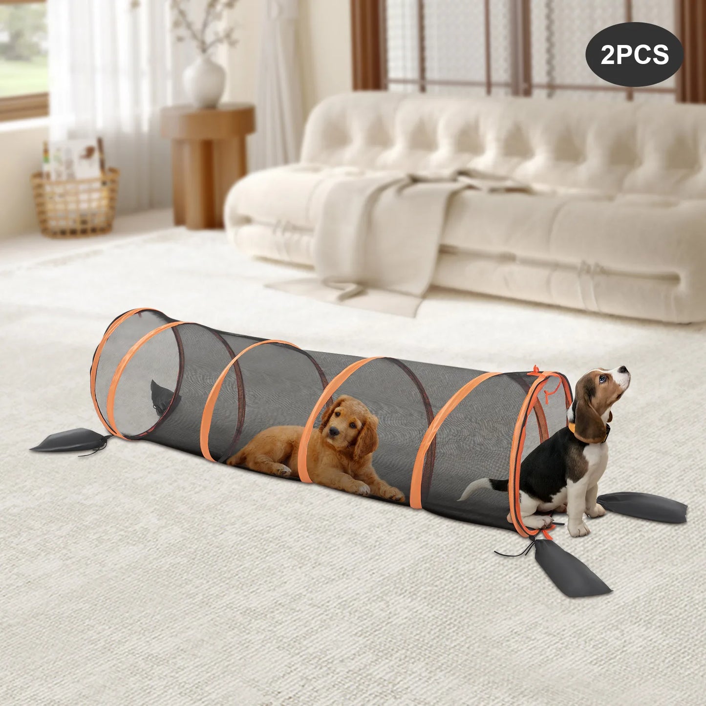 2pcs Foldable Cat Play Tunnel and House Mesh Channel for Cats and Small Dogs Hole Drilling Game - Get Outside Today 25