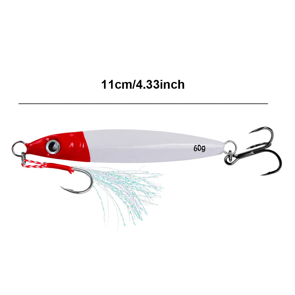 11cm/60g Metal Jig Fishing Lure Fast Sinking Artificial Bait Bass Fishing Bait Trout Jigging Lure for Sea Fishing Boat Fishing - Get Outside Today 25