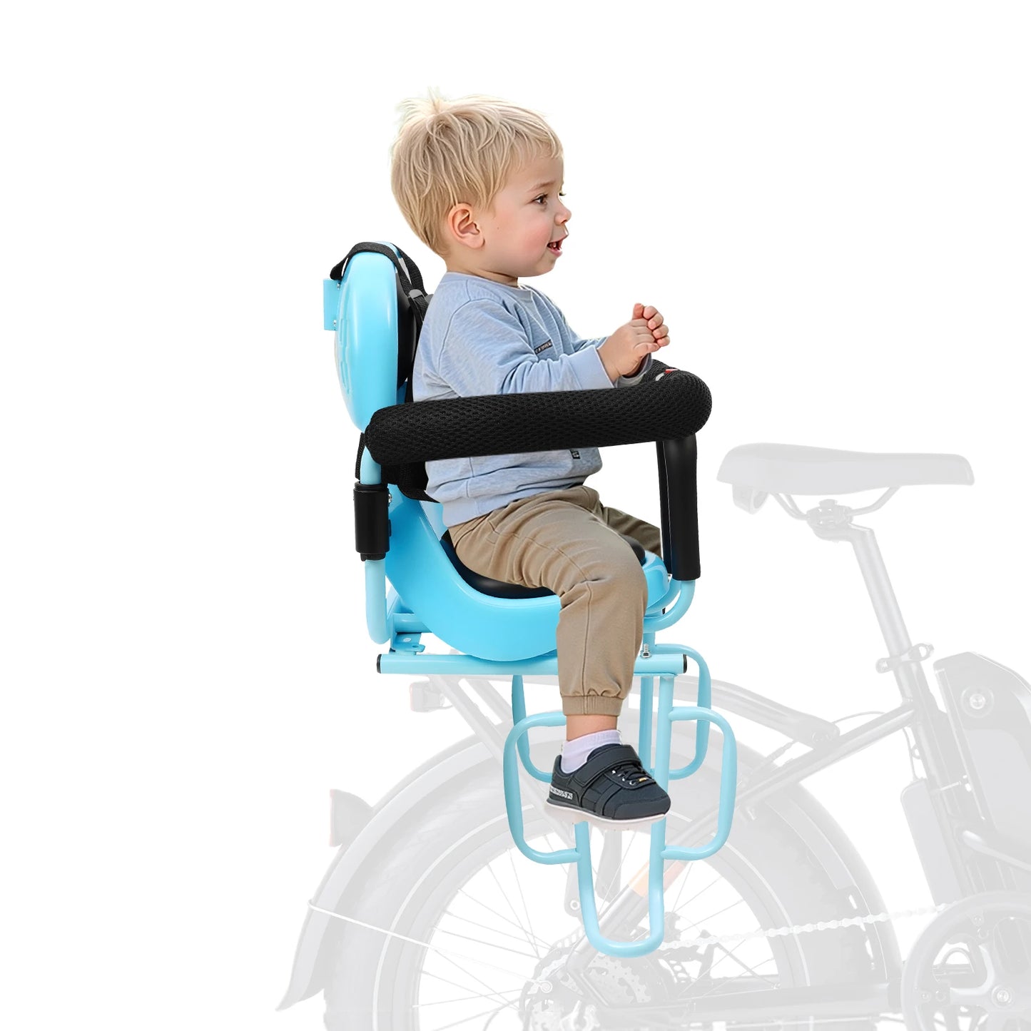 Rear Child Bike Seat With Belt Blue 6 Months To 6 Years