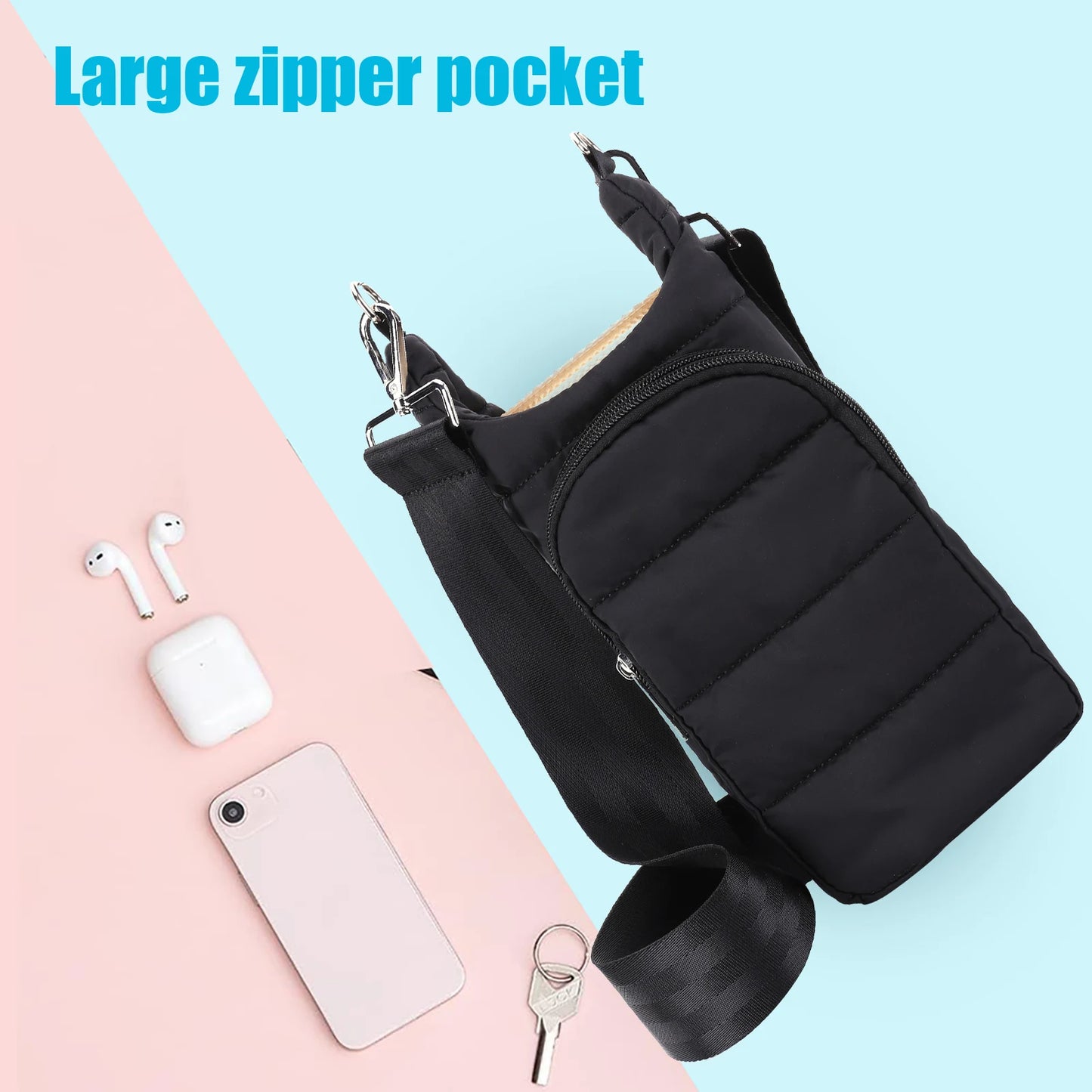 Water Bottle Holder Adjustable Wide Strap Carrier Tote - Get Outside Today 25