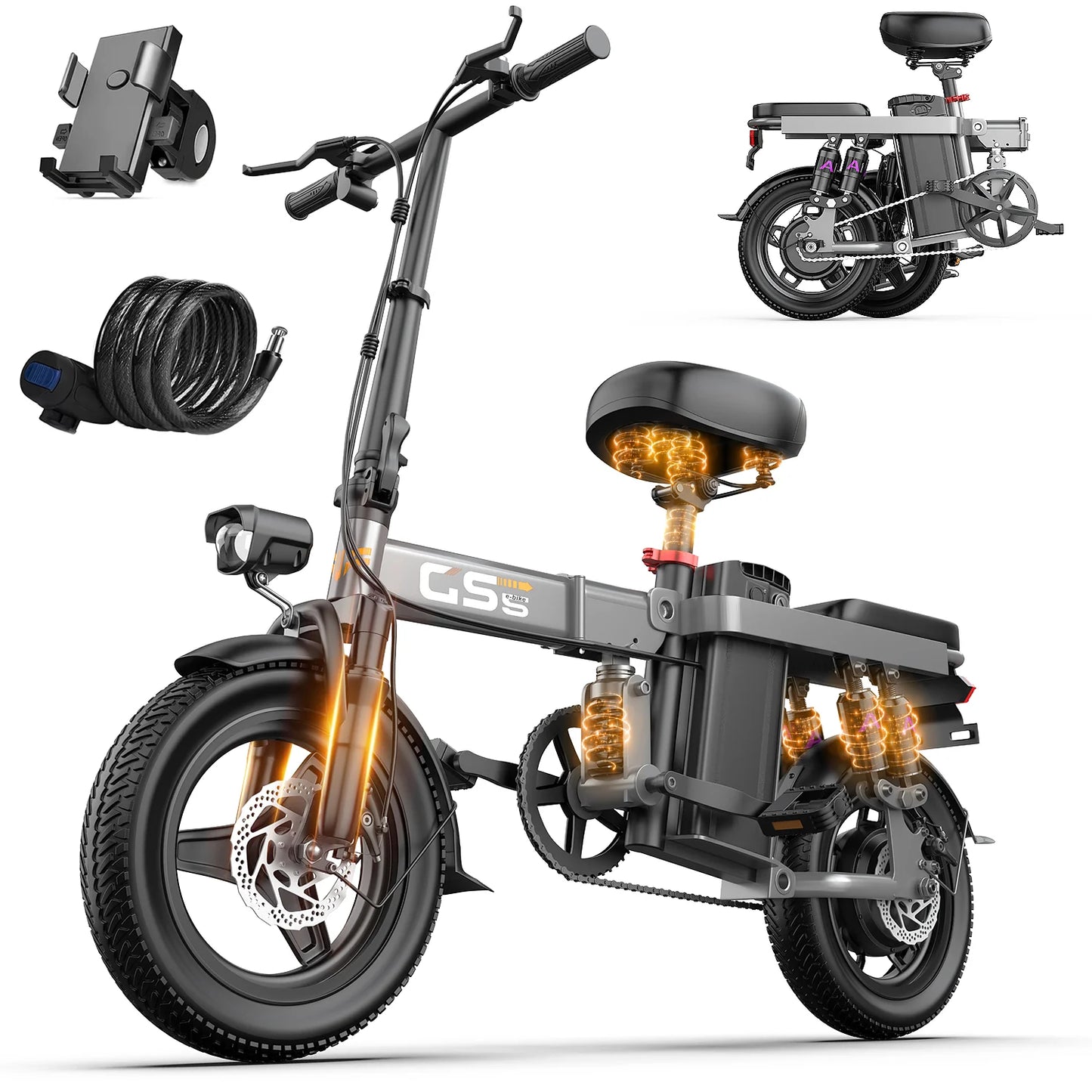 Electric Bike for Adults Teen-Folding Electric Bicycle 750W Peak Motor,20+MPH 35 Miles,Commuter Ebike 48V 15AH Removable Battery - Get Outside Today 25