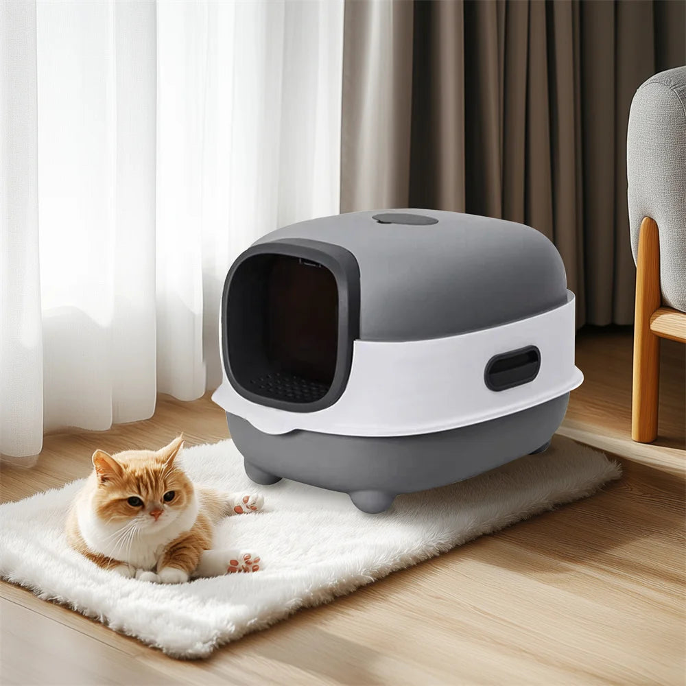 Large Cat Litter Box Enclosed Odorless Hooded Litter Tray Deep Cat Toilet Pan Easy Clean Non Stick - Get Outside Today 25