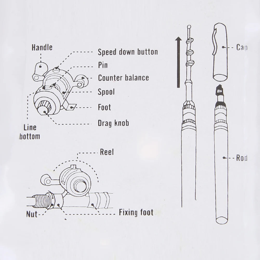 Aluminum Alloy Mini Portable Fishing Rod Pen Multicolor Pocket Tool - Get Outside Today 25