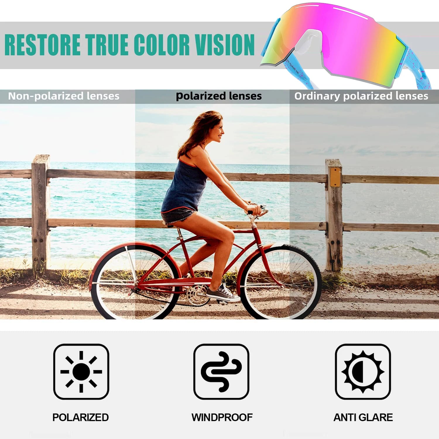 Polarized Sunglasses for Men and Women, Youth Kids Baseball Softball Sunglasses for Cycling, Running - Get Outside Today 25